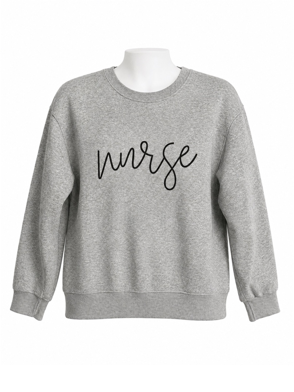 Size S Nurse Grey Script Crewneck Sweatshirt Pullover